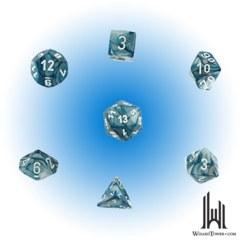 Lustrous - Polyhedral 7-Die Set - Slate / white